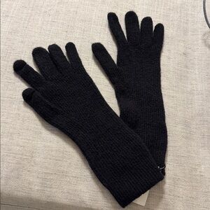 J. Crew 30% Wool 10% Alpaca Black Knit Gloves new with tag tech fingers